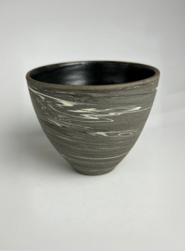 Black & White Nerikomi Yunomi Tumbler- 白黒練りこみ湯呑みタンブラー